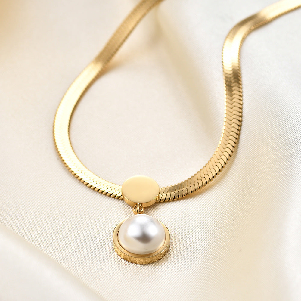 Fashion 8MM Chain Like Flat Snake Blade Necklace