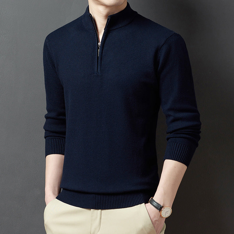 Men's Zipper Casual Bottoming Sweater