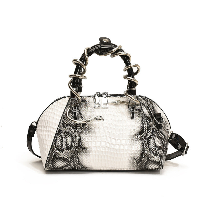 European And American Fashion Stone Pattern Personality Retro Easy Matching Portable Crossbody Shell Bag