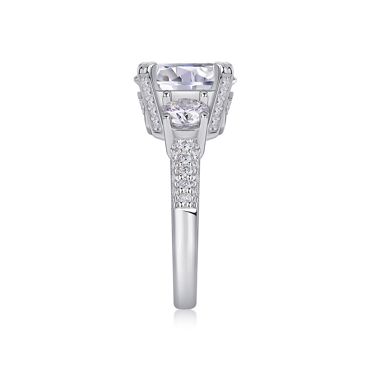 Dazzling Stars - A Fashionable And Luxurious Jewelry Piece Set With 5-carat Moissan Diamond S925 Sterling Silver And Platinum-plated Diamond