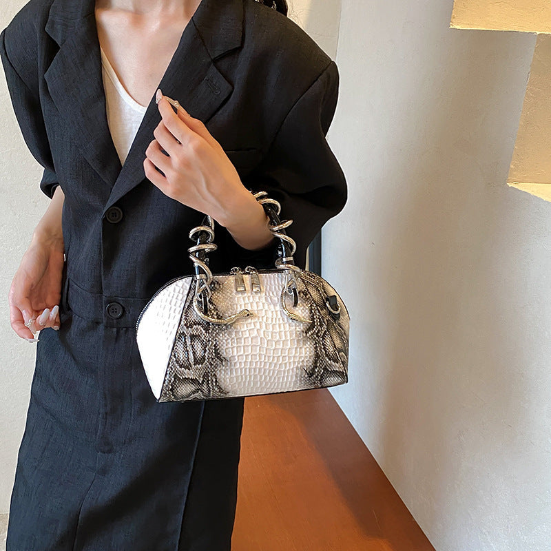 European And American Fashion Stone Pattern Personality Retro Easy Matching Portable Crossbody Shell Bag